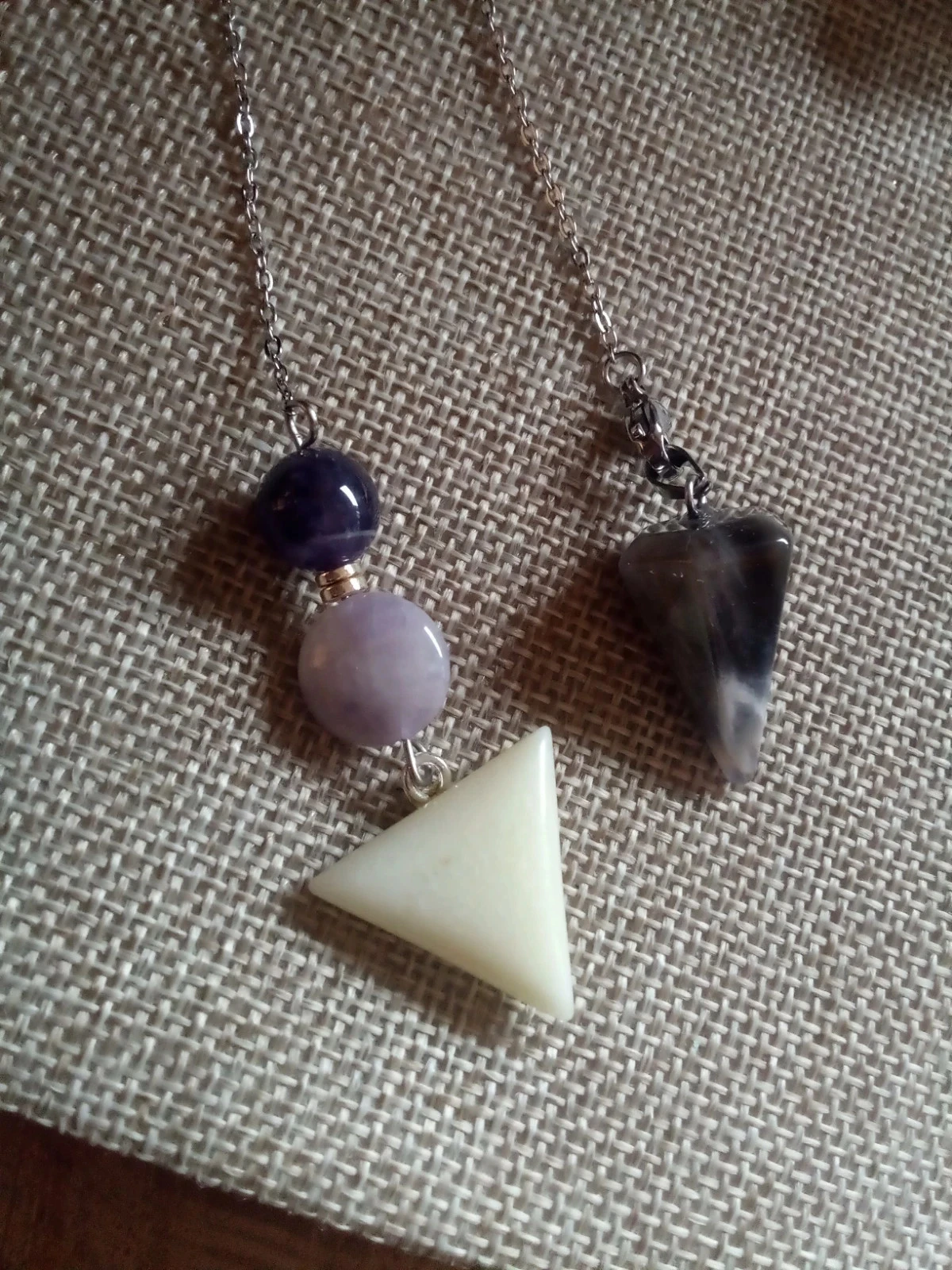 Chaîne de Pendule améthyste et agate – photo 2